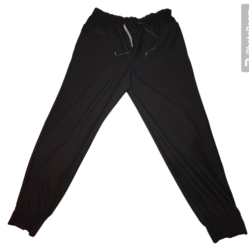 Cuddl Duds Black ClimateRight 5 Pocket Drawstring Jogger Scrubs Size Large